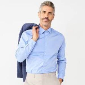 Apt.9 Premier Flex slim fit dress shirt blue